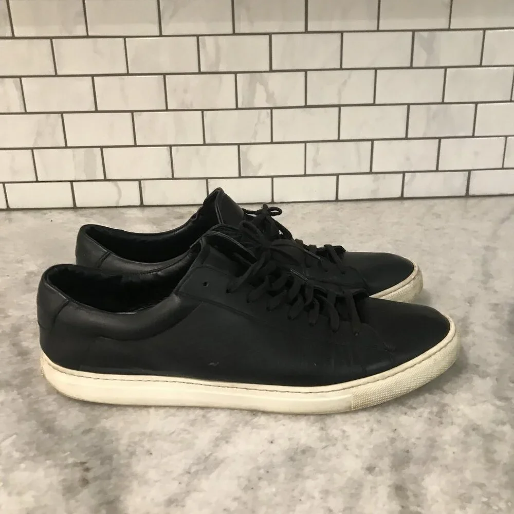 Oliver Cabell Shoes Mens Size EU 45 US 12 Black Leather Made in Italy Sneakers - Picture 1 of 10
